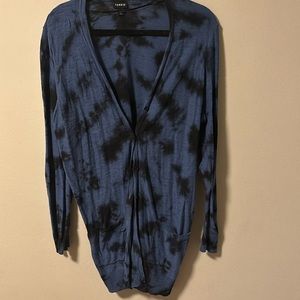 Torrid Blue and Black Tie-Dye Cardigan